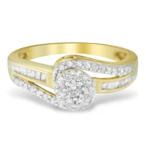 10K Yellow Gold Diamond Cluster Ring (1/2 Cttw, I-J Color, I2-I3 Clarity)