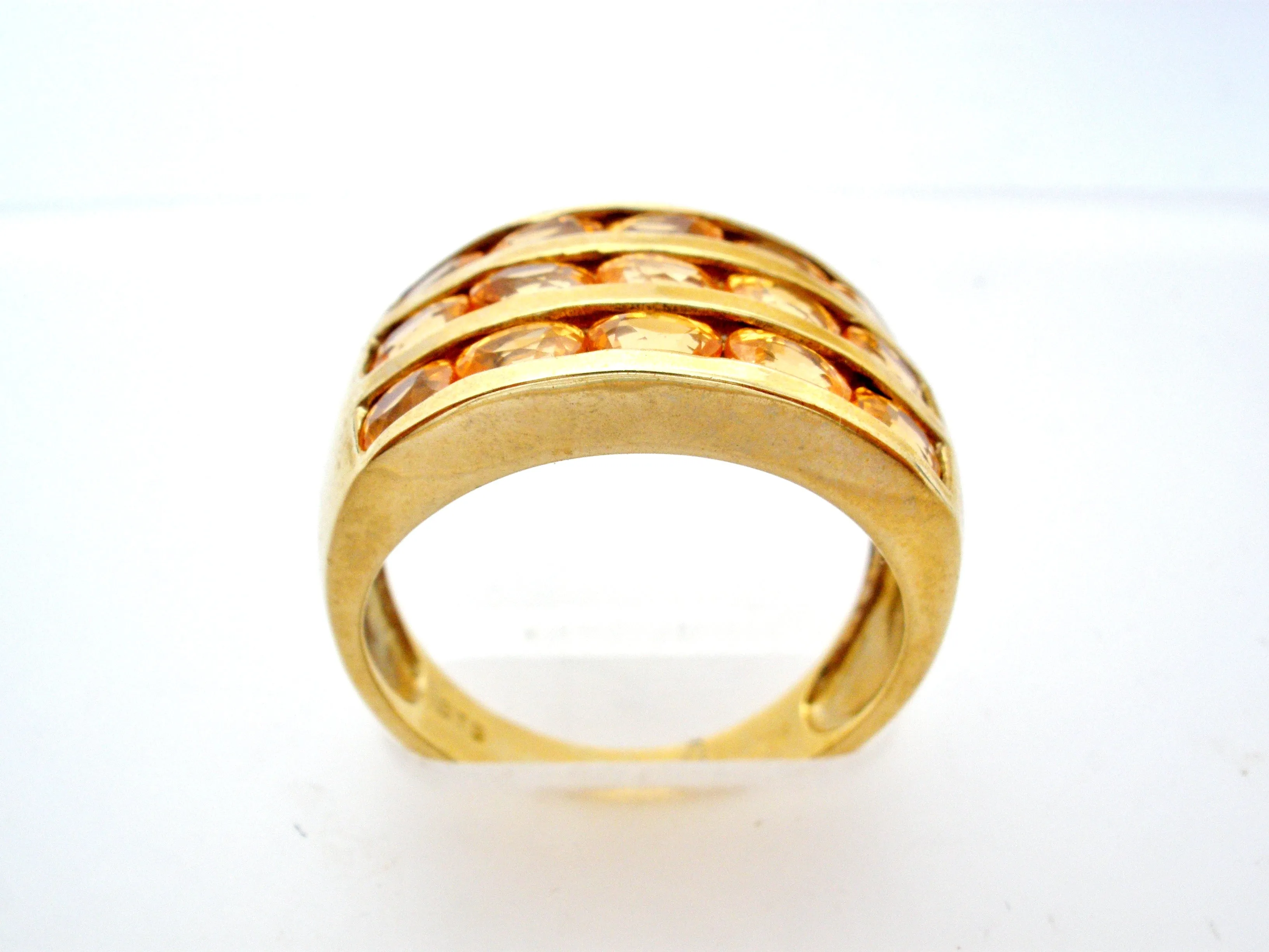 10K Yellow Gold Ring with Citrine Gems