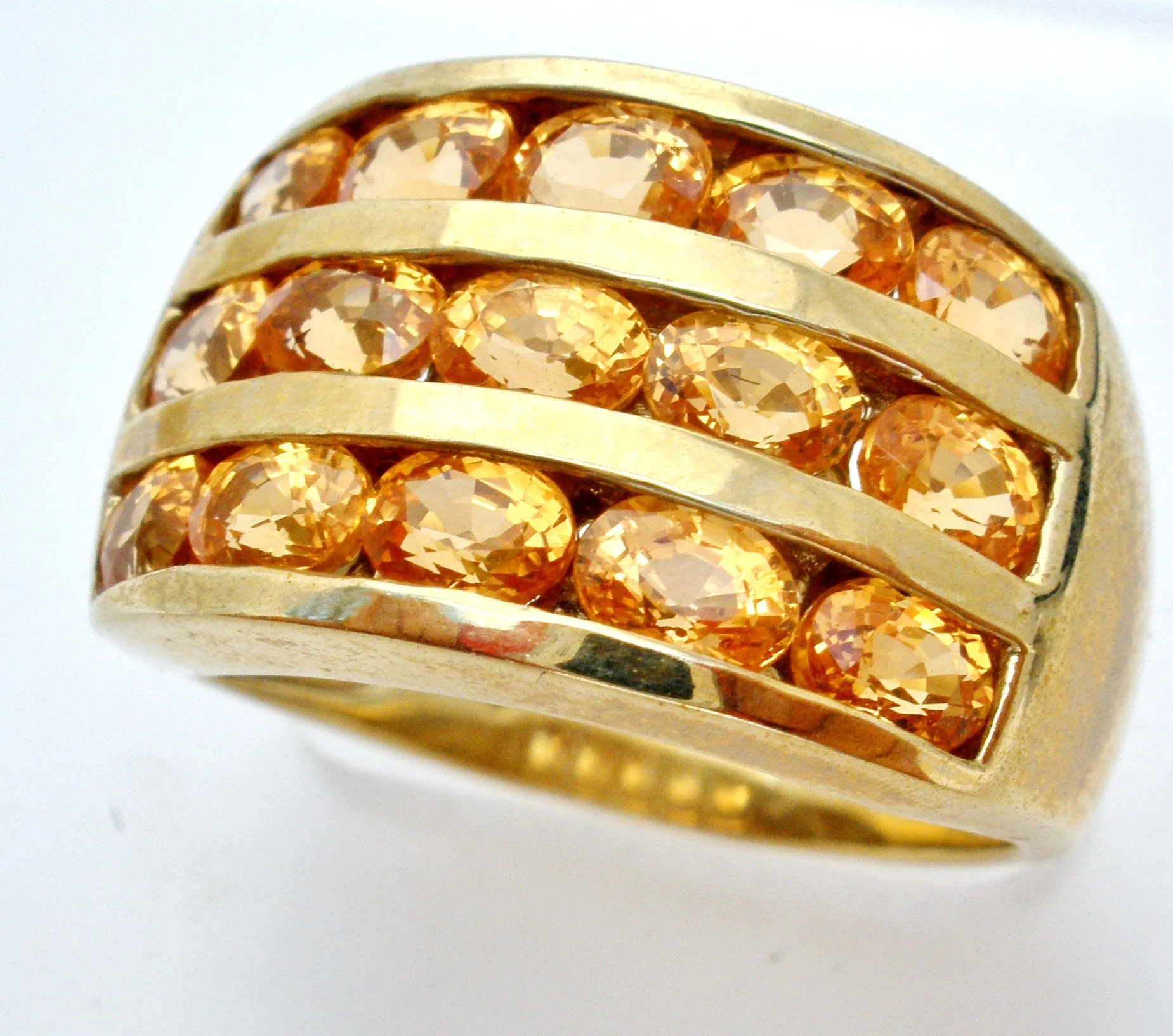 10K Yellow Gold Ring with Citrine Gems