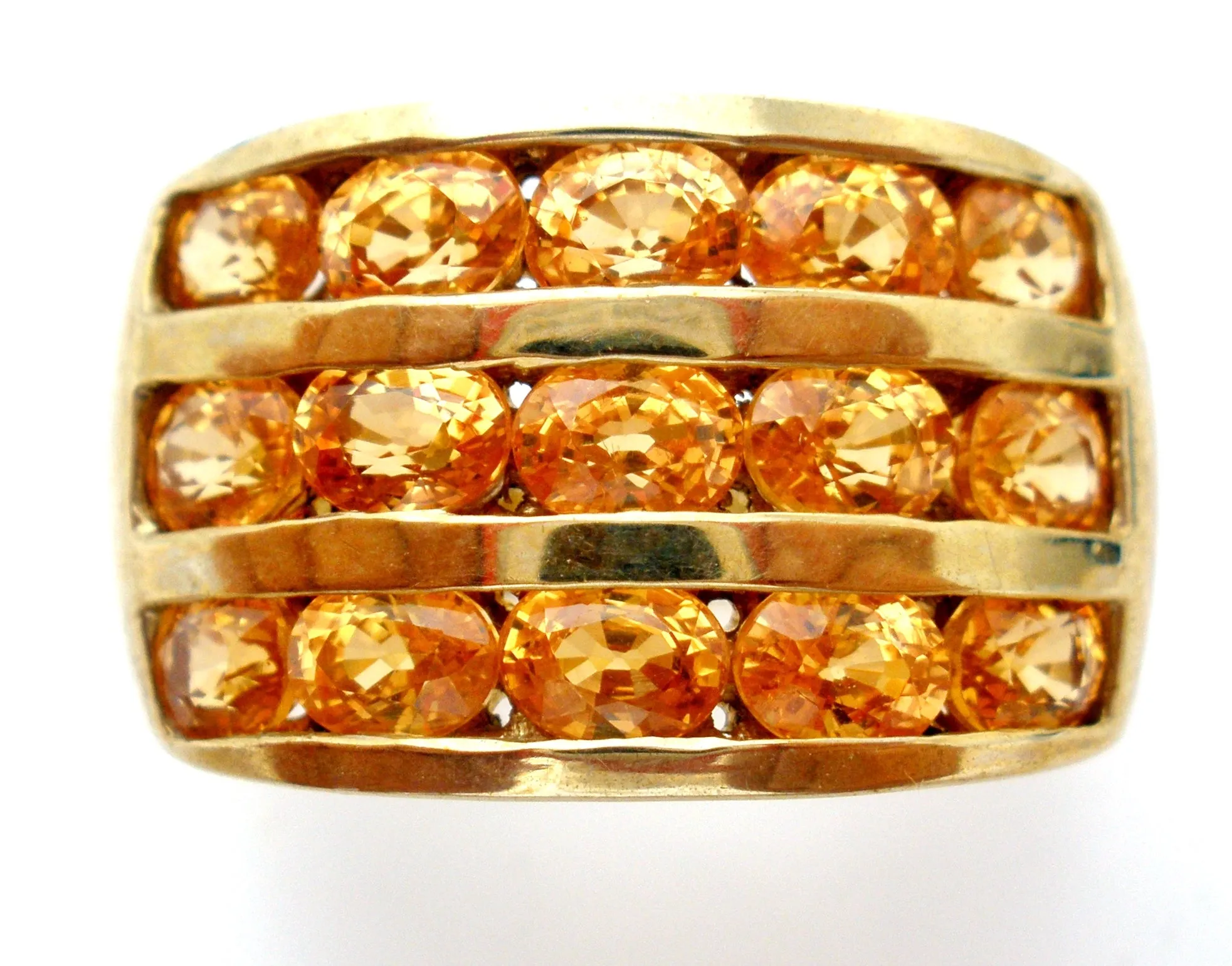 10K Yellow Gold Ring with Citrine Gems