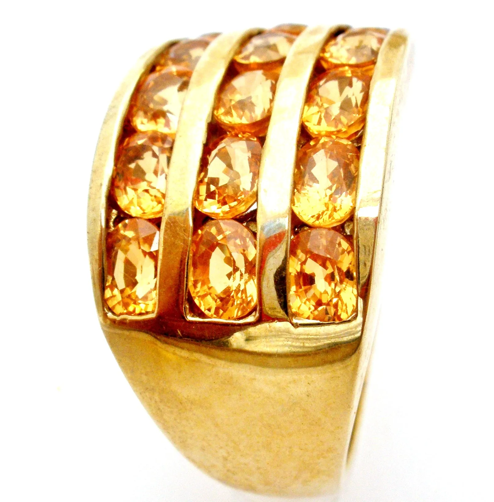 10K Yellow Gold Ring with Citrine Gems