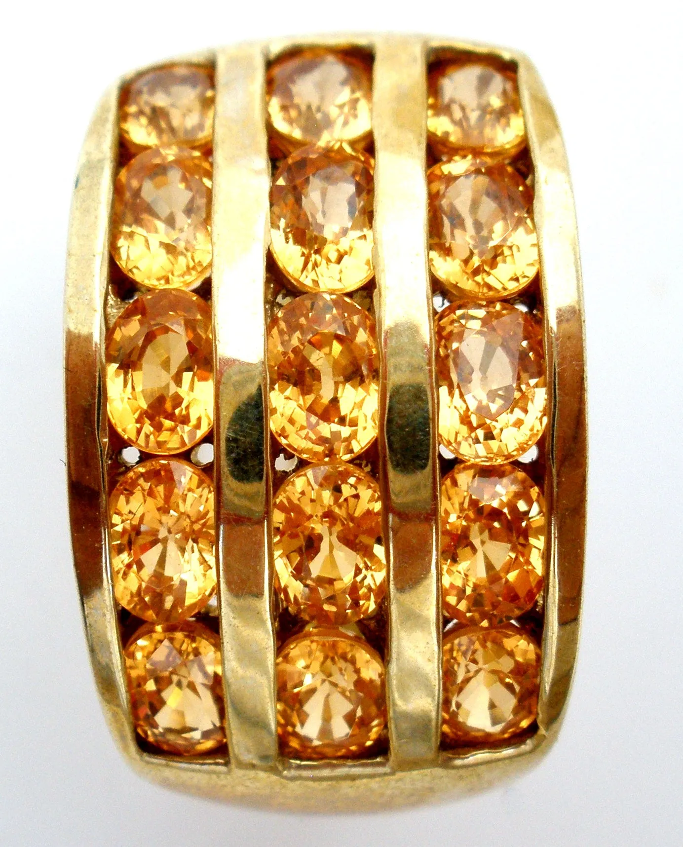 10K Yellow Gold Ring with Citrine Gems