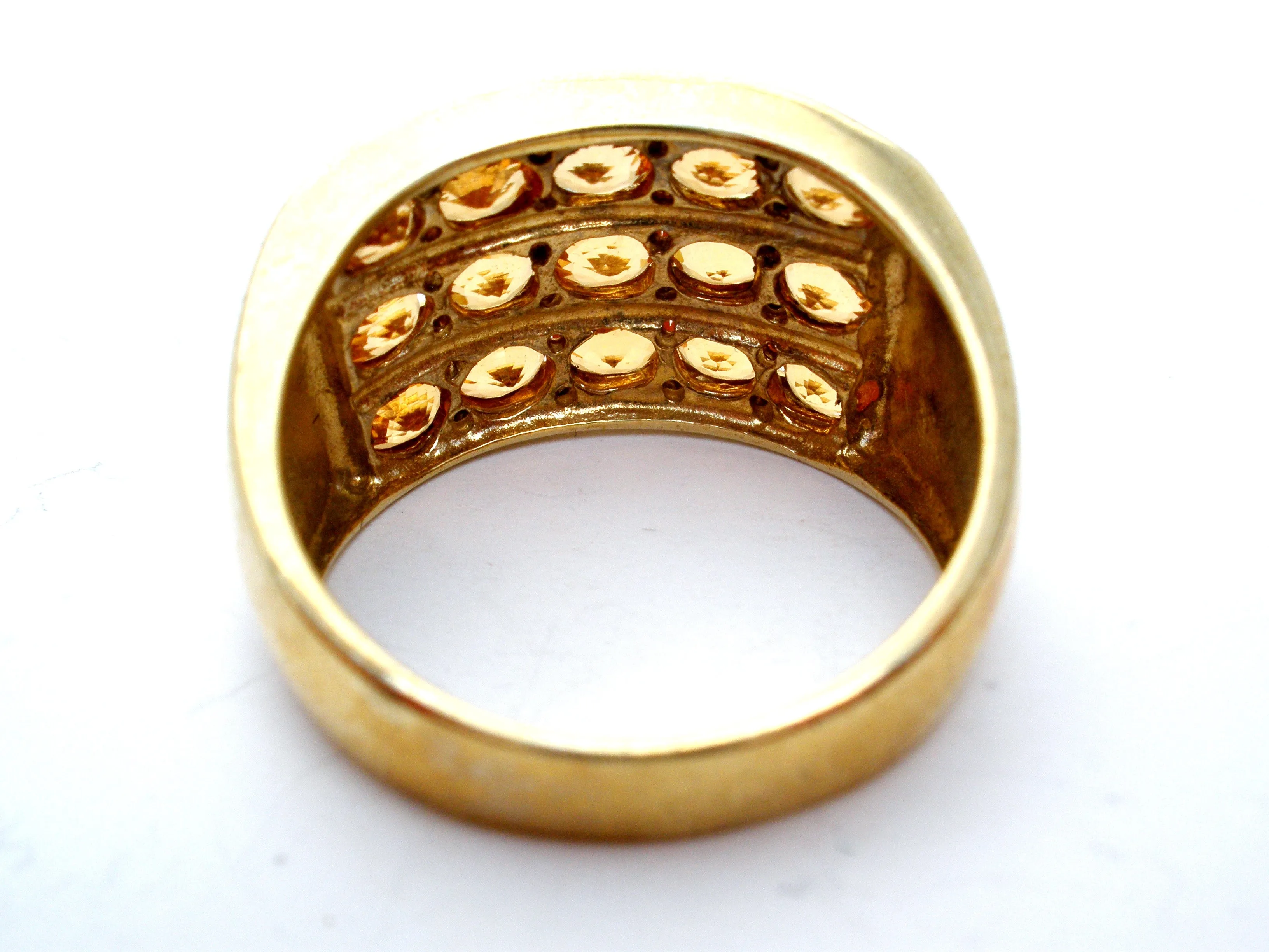 10K Yellow Gold Ring with Citrine Gems