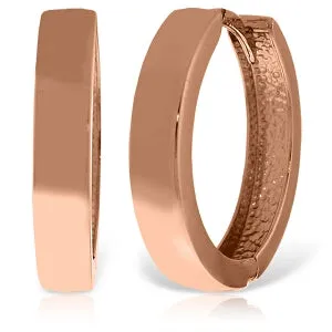 14K Solid Rose Gold 19.00 mm Diameter Hoop Huggie Earrings