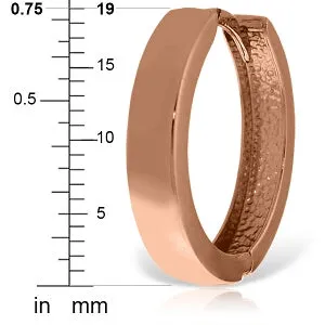 14K Solid Rose Gold 19.00 mm Diameter Hoop Huggie Earrings