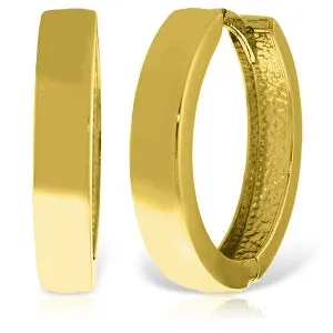 14K Solid Yellow Gold 19.00 mm Diameter Hoop Huggie Earrings