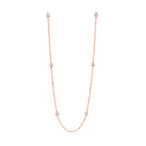 14Kt Rose Gold Diamond 1 1/2Ctw Necklace