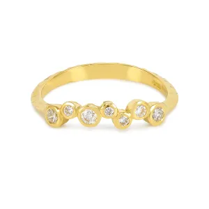 18k Gold & Diamond Fine Cascade Wraparound Ring