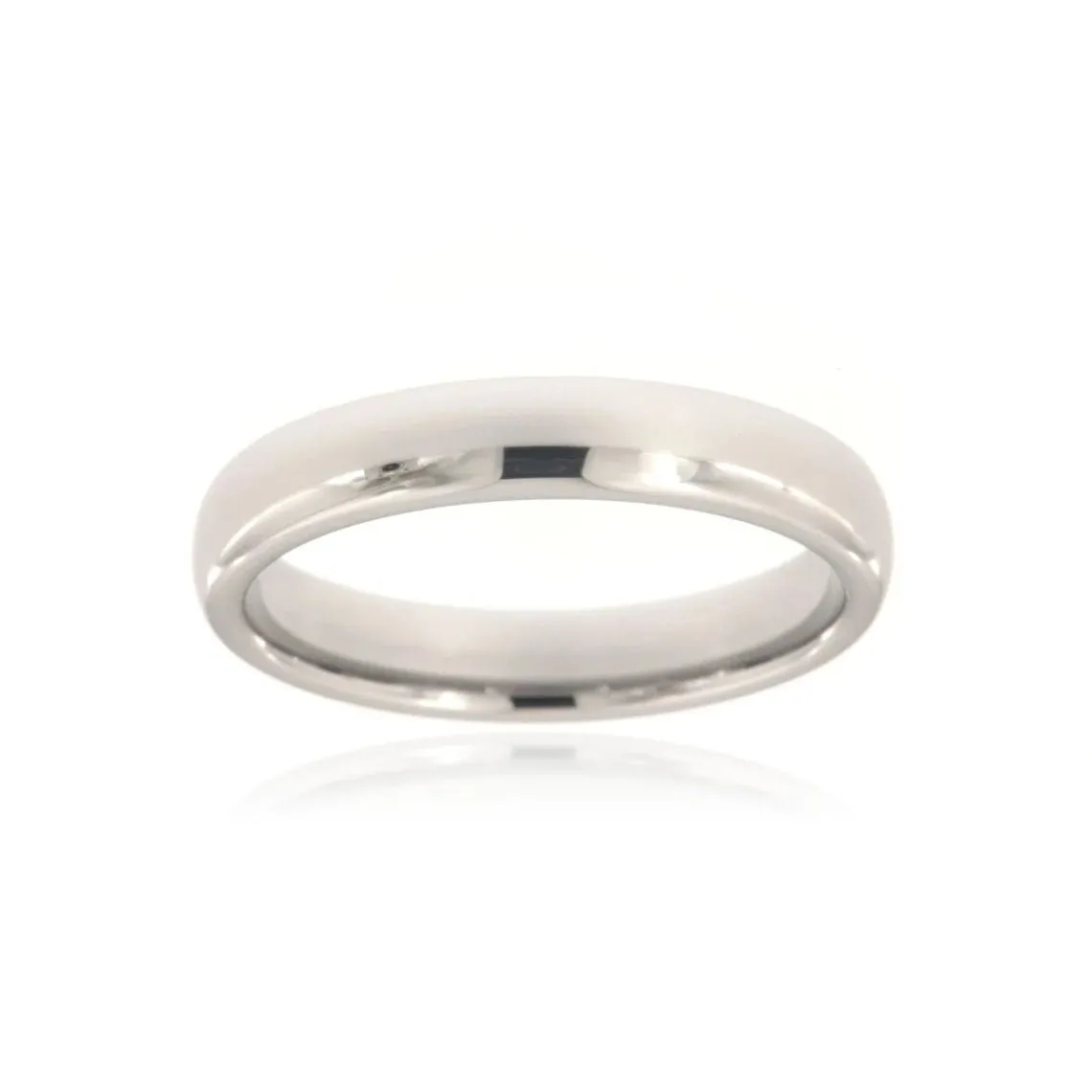 4mm Heavy Tungsten Carbide Men's Ring With High Polish Finish, Half Round Comfort Fit - FREE Personalization