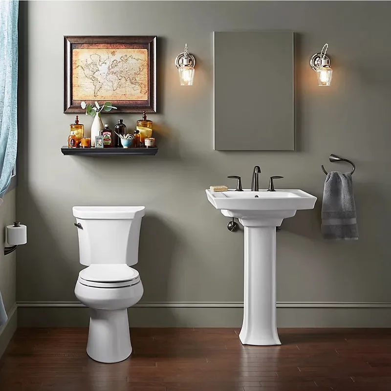 Archer 20.44" x 23.94" x 35.25" Vitreous China Pedestal Bathroom Sink in Biscuit