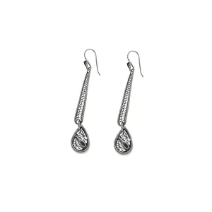 Belle Nouveau Teardrop Stiletto Sterling Silver Earring