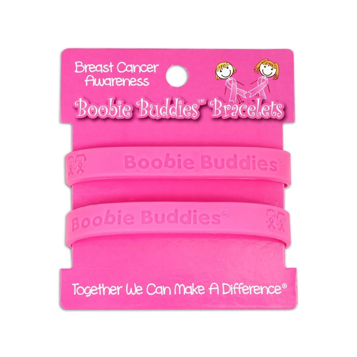 Boobie Buddies Breast Cancer Awareness Bracelet Counter Display (12 Cards)