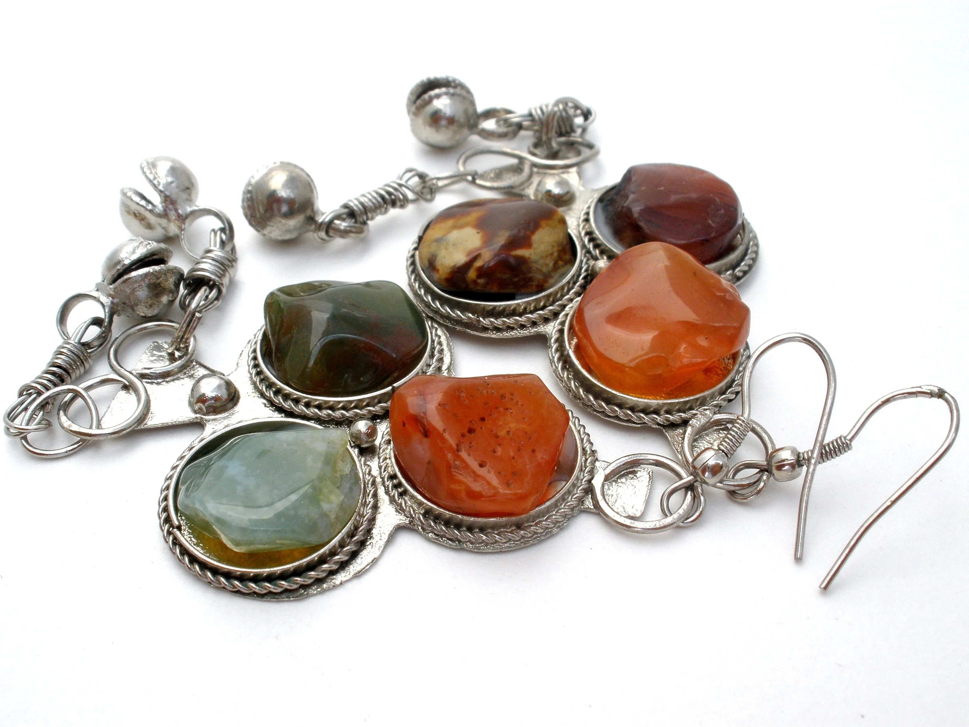 Carnelian Jasper & Aventurine Earrings