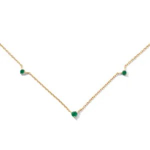 Celestial Necklace, Green Onyx, Gold