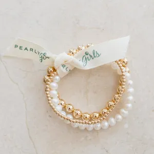 Classic Pearl Bracelet Bundle | Freshwater Pearls & Gold-Filled Accents | By Pearly Girls