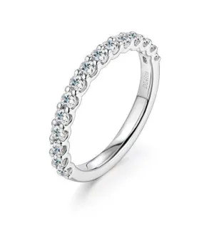 Classic White Diamond Half Eternity Ring