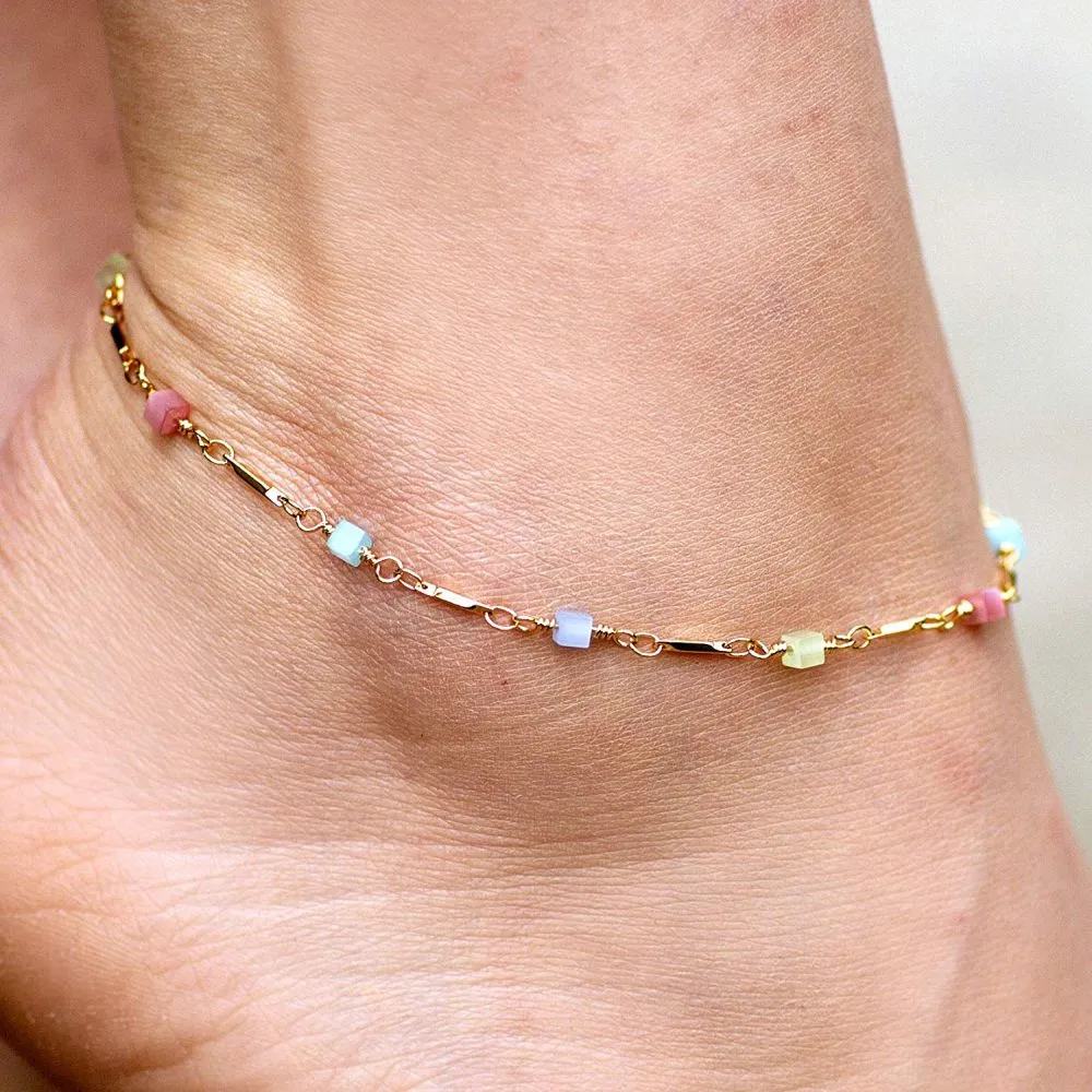 Colorful Square Beads Anklet