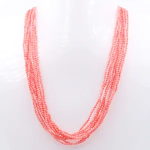 Coral Necklace Pink Coral Necklace Faceted Coral Necklace Layered Necklace Multi Strand Pink Coral Strand Necklace SKU 6142912