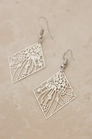 Delicate Bloom Earrings - Silver