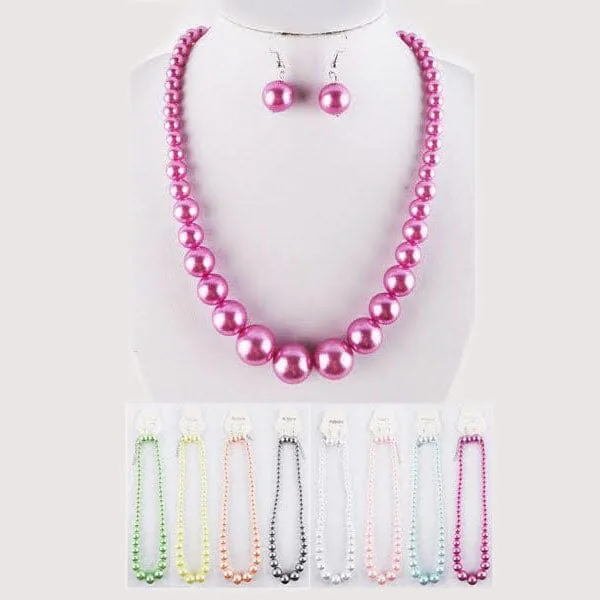 Fashion Colorful Pearl Necklaces 1838PT (12 units)