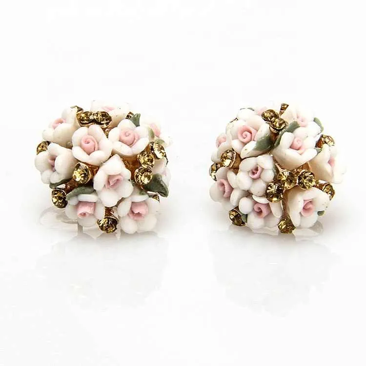 Floral Blossom Earrings for Women | Handmade Resin Earrings with Small Engraved Flowers