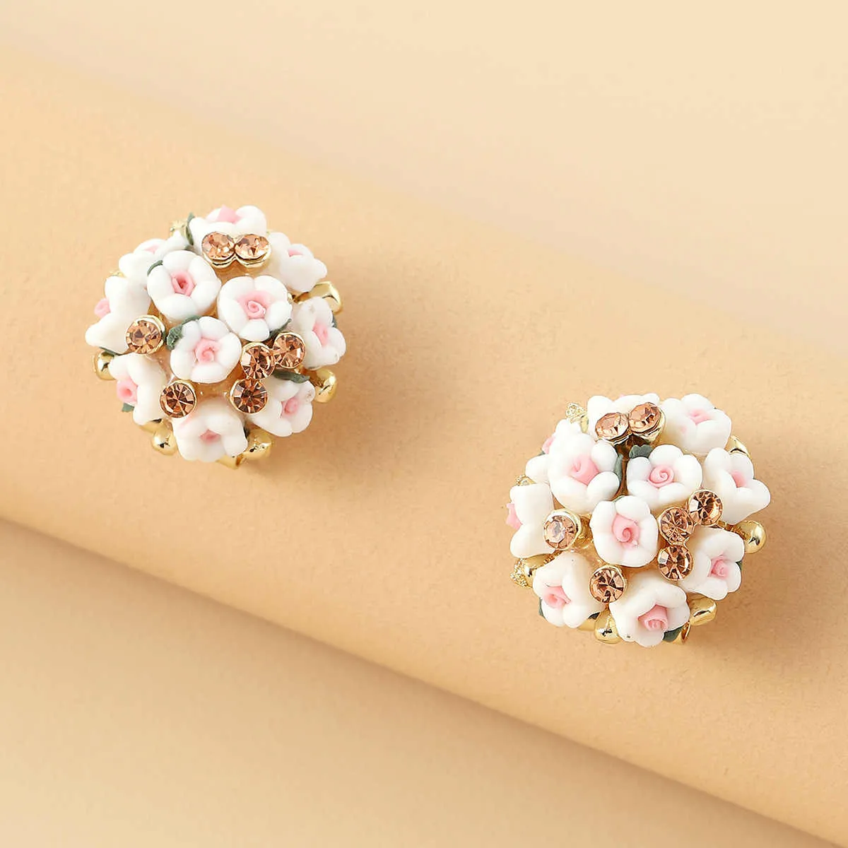 Floral Blossom Earrings for Women | Handmade Resin Earrings with Small Engraved Flowers