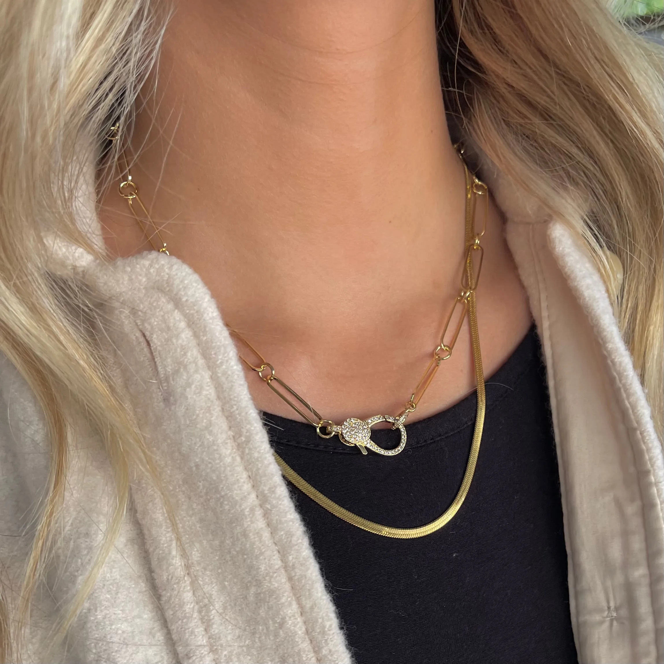 Gold Herringbone Necklaces