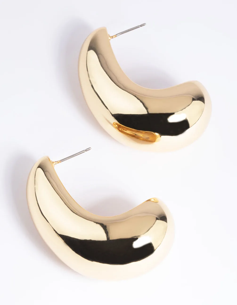 Gold Plated Brass Bold Hoop Earrings