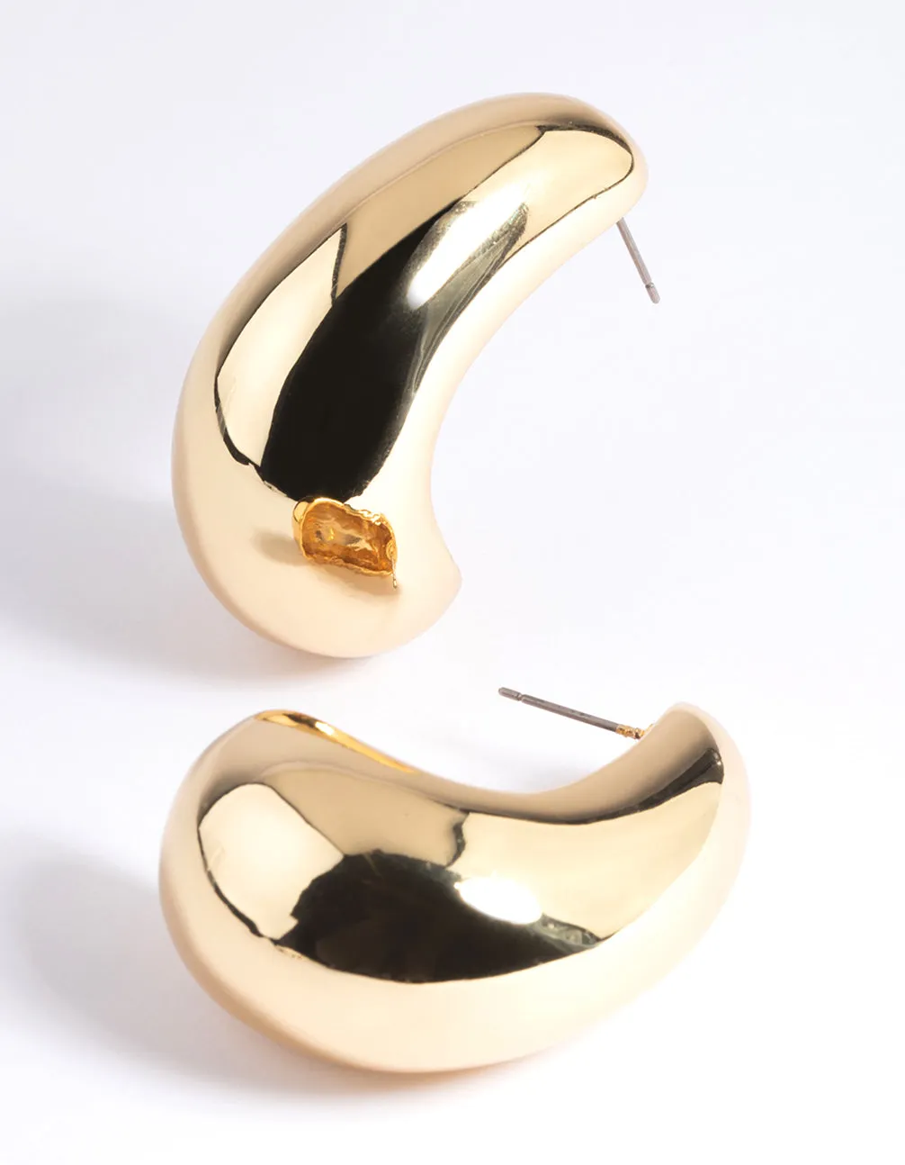 Gold Plated Brass Bold Hoop Earrings