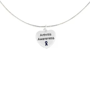 Heart Shaped Arthritis Awareness Necklaces