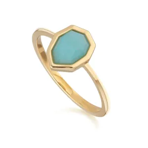 Irregular B Edelstein Blau Peru Amazonit Ring