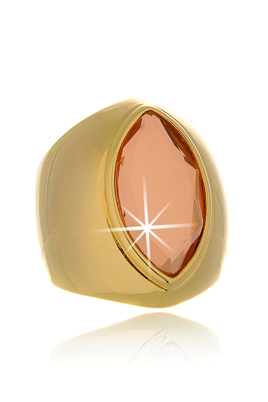 ISHARYA MIRROR GEMS Marquise Gold Pink Ring