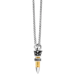 King Baby 22 Cailbre Bullet Pendant on Curb Chain in Sterling Silver