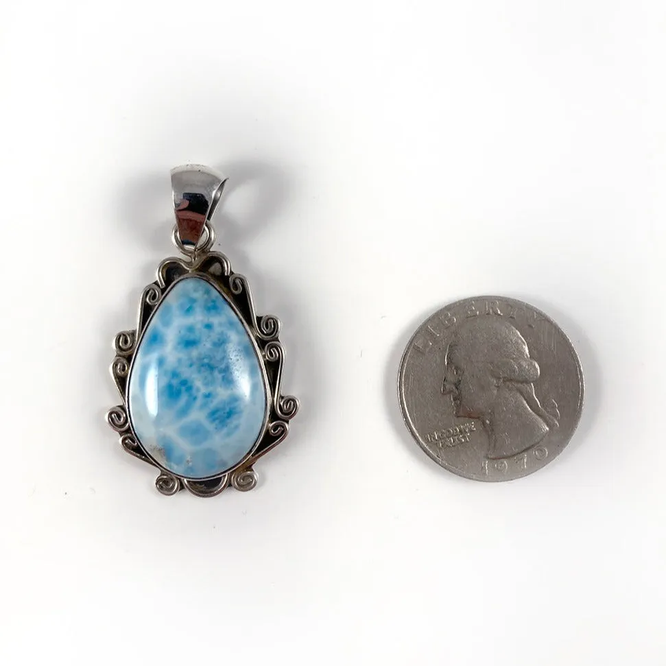 Larimar & Sterling Silver Pendant