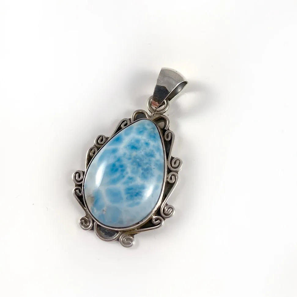 Larimar & Sterling Silver Pendant