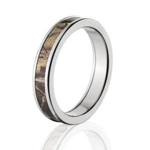 Licensed Realtree AP Camo Rings, Premium High Polish Finish Camo Bands, Cobalt Camo Rings