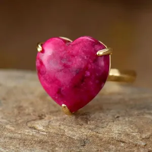 Luxury Gems Stone Heart Ring Collection