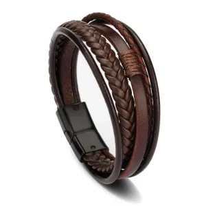 Men's Multilayer Leather Braided Rope Bracelets