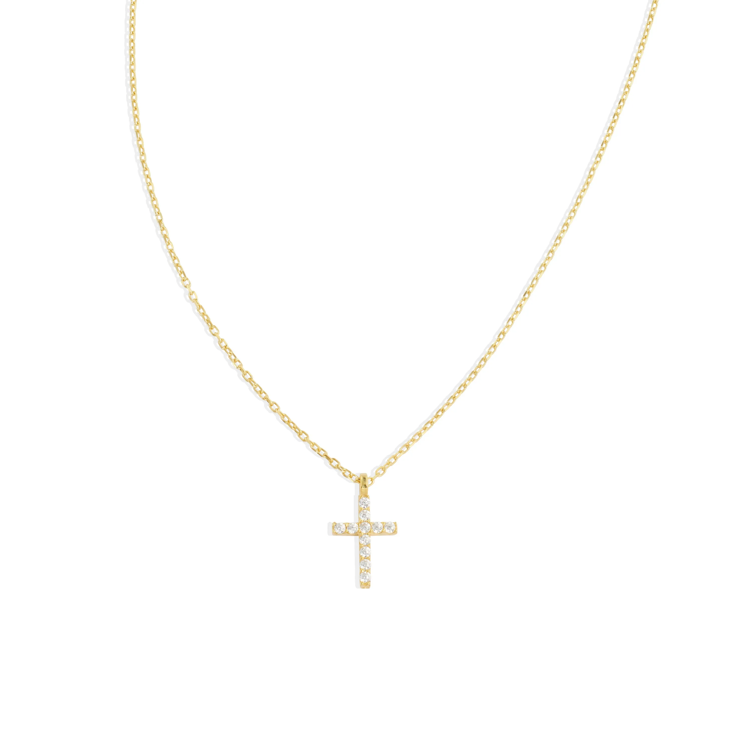 Mini CZ Cross Necklace