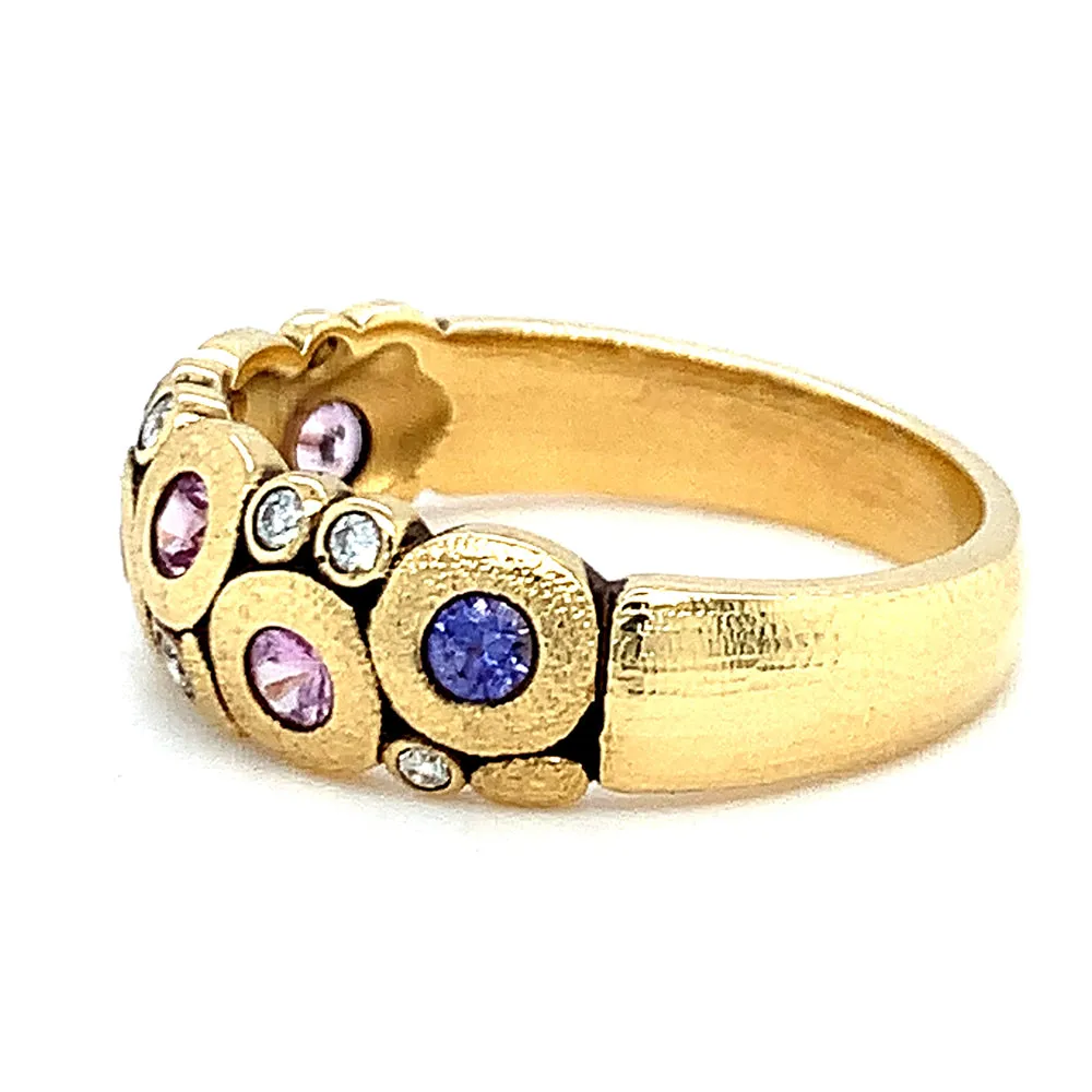 Montana Sapphire & Diamond Domed Ring - "Purple Candy"