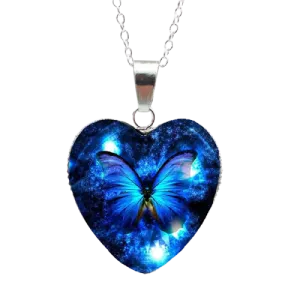 Mysterious Magic Butterfly Heart Necklaces Pendant