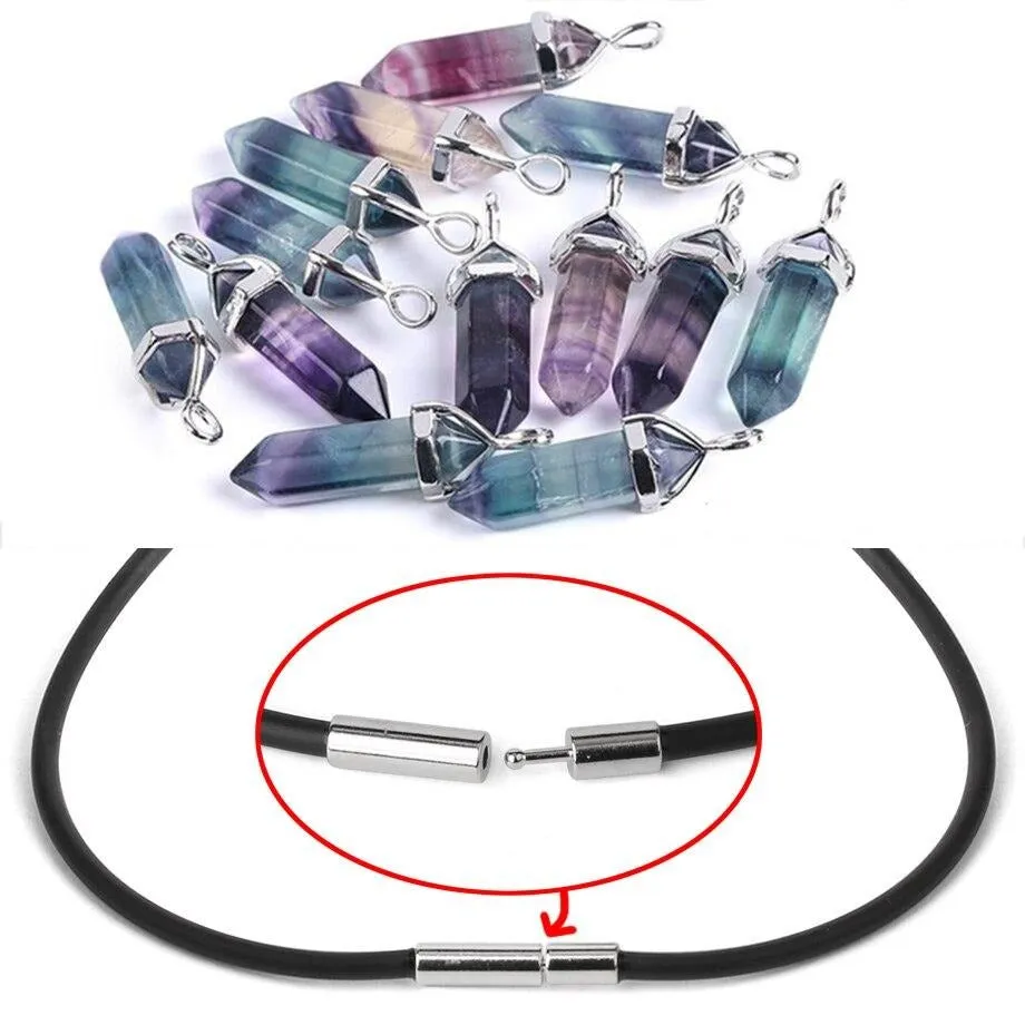 Natural Gem Stone Fluorite Necklaces