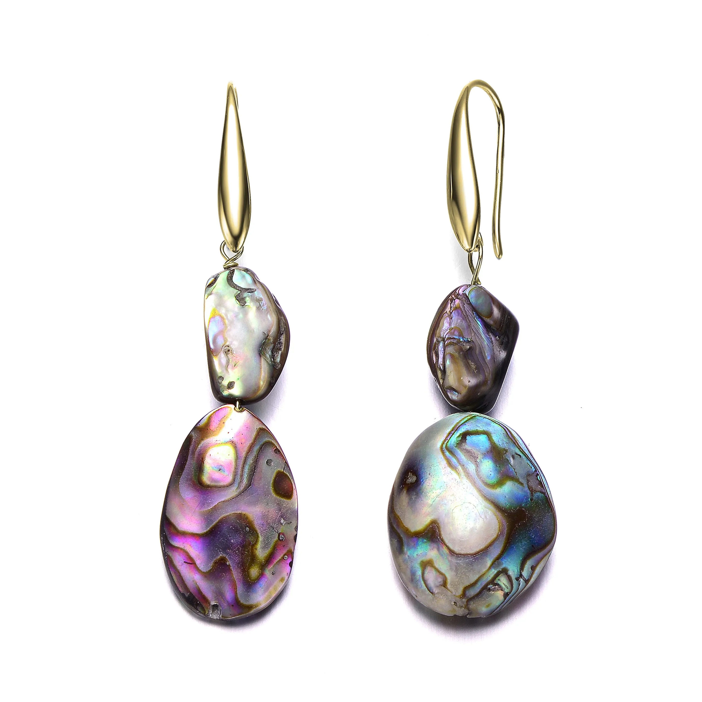 Océan Abalone Oval Drop Earrings