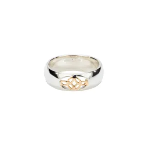 Silver and 10k Gold Double Trinity 'Roan' Ring - Wide