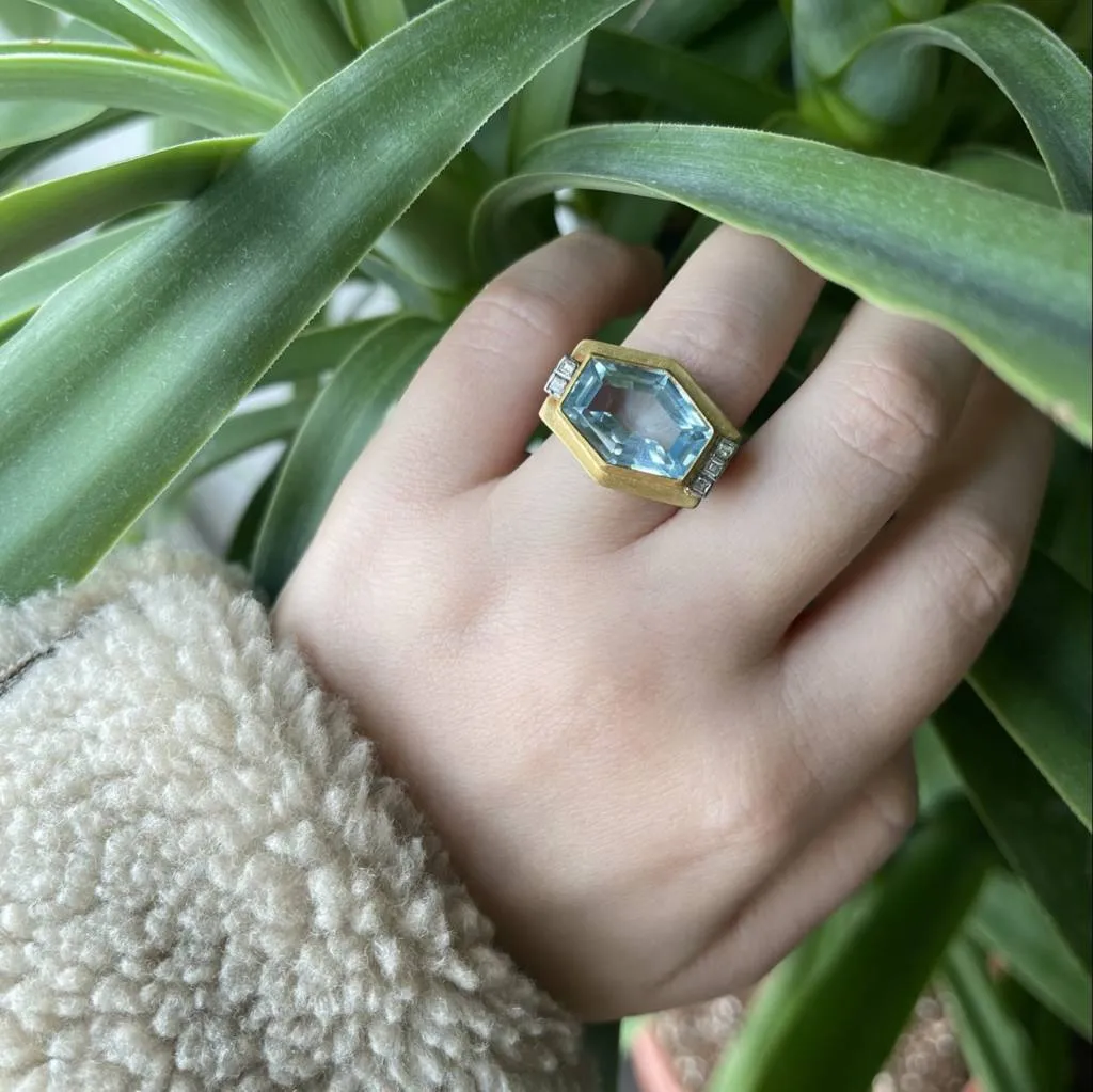 Sky Blue Deco Ring