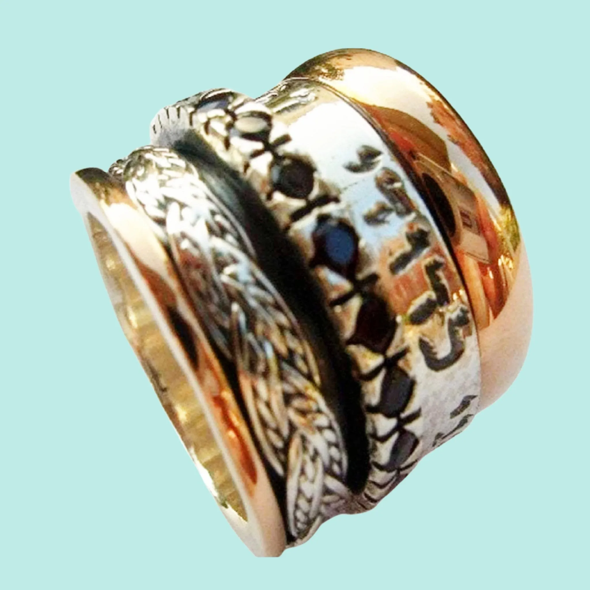 Spinner rings, personalized rings for couples ,  Israeli spinner rings