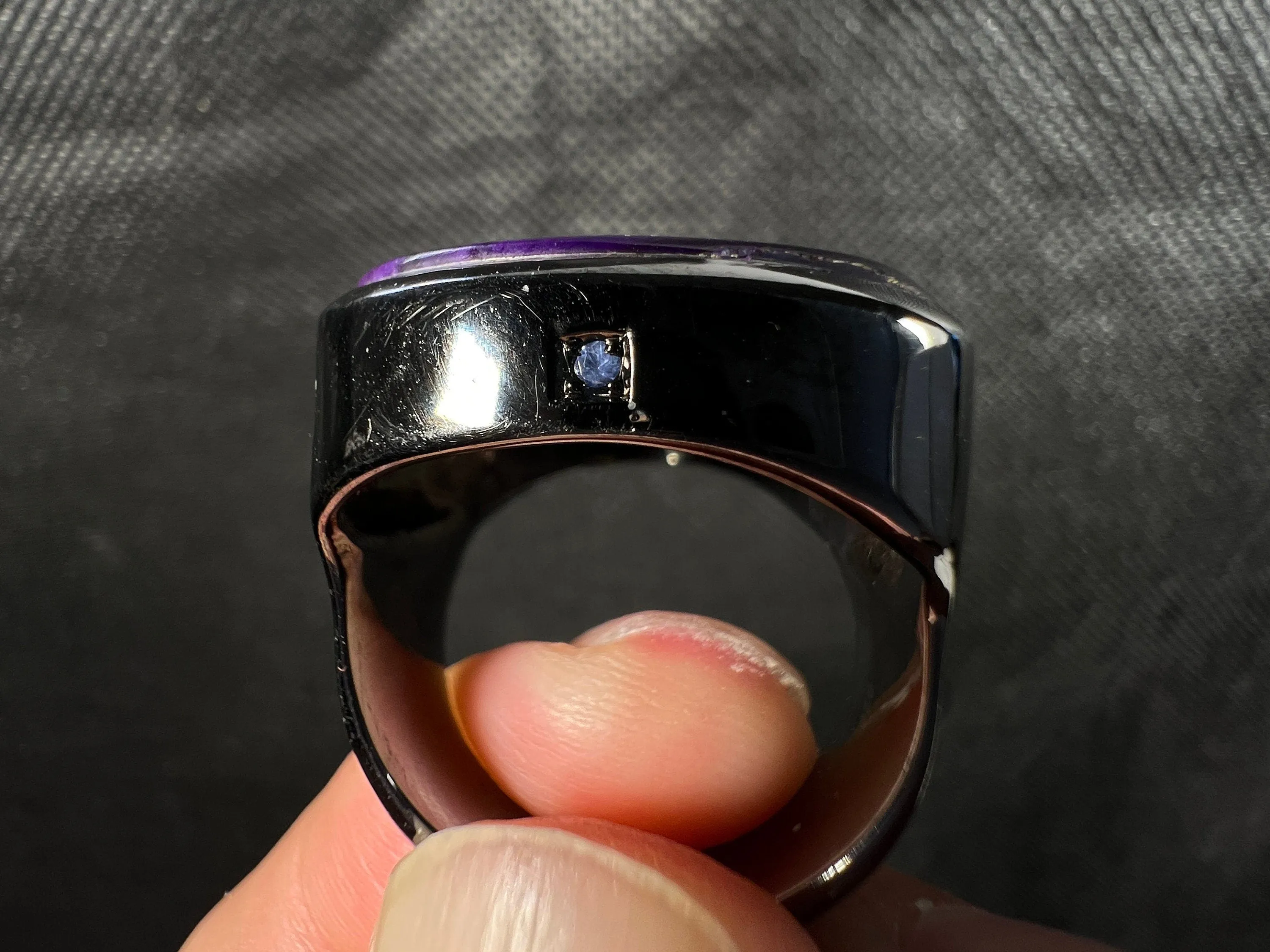 SUGILITE Crystal Ring - Size 8 - Mens Black Ring, Gemstone Ring, Handmade Jewelry, 49317