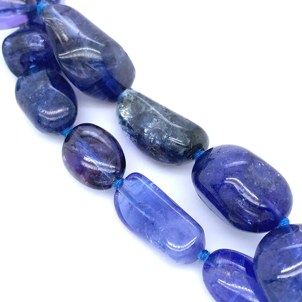 Tanzanite Beaded Necklace & Vario Clasp- "Lillies"