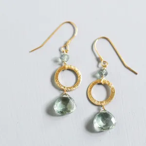 The Airie Earring - Green Amethyst Gold