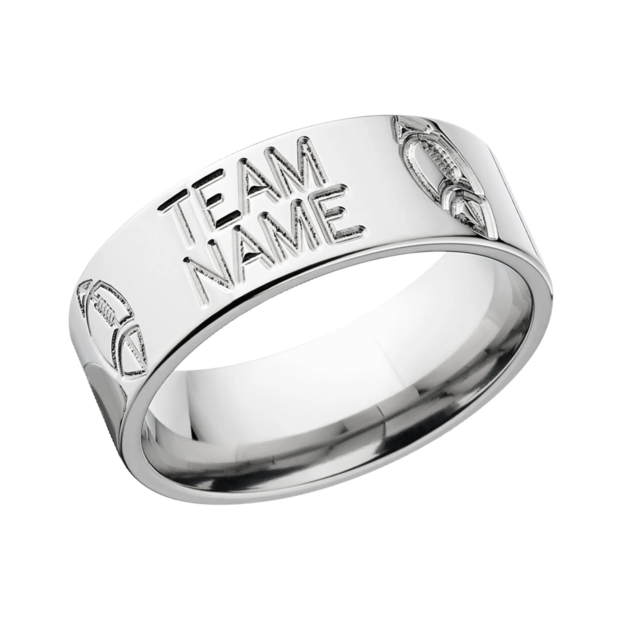 Titanium Football Ring - Men's Wedding Band